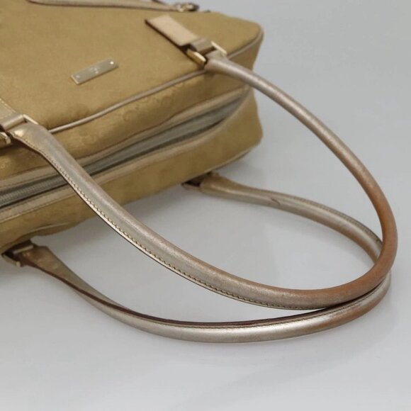 GUCCI GG Canvas Hand Bag Gold Tone 002 1115 Auth ti3284 - Picture 8 of 16